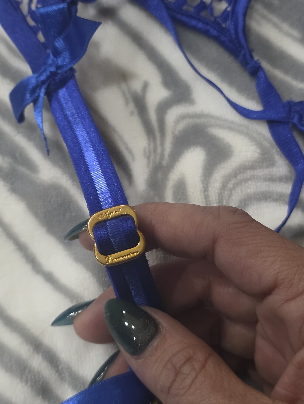 Agent Provocater Cassius SET in Cobalt Blue Mesh Lingerie - Picture 6 of 7